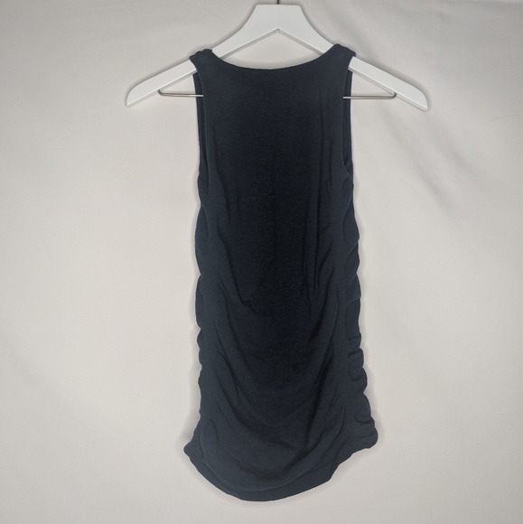 Athleta Navy Blue Rusched Athletic Workout Tank - Picture 3 of 4